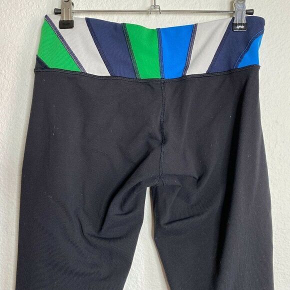 Lululemon Wunder Under Crop Black Green Blue Quilt - Picture 3 of 10